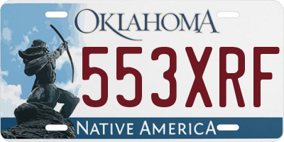 OK license plate 553XRF