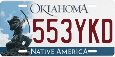 OK license plate 553YKD