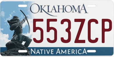 OK license plate 553ZCP
