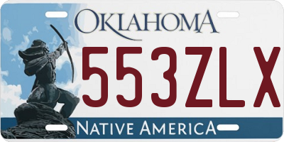 OK license plate 553ZLX