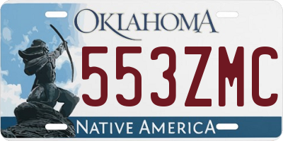 OK license plate 553ZMC