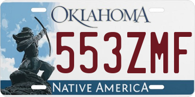 OK license plate 553ZMF