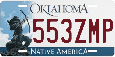 OK license plate 553ZMP