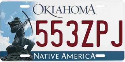 OK license plate 553ZPJ
