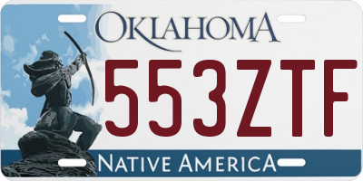 OK license plate 553ZTF