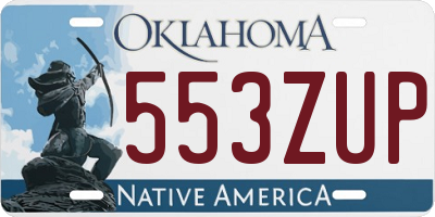 OK license plate 553ZUP