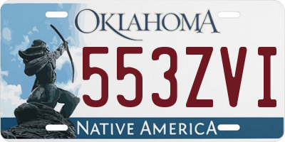 OK license plate 553ZVI