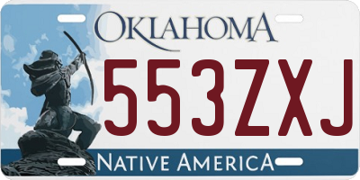 OK license plate 553ZXJ