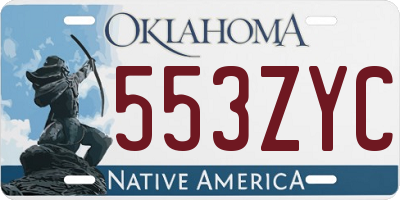OK license plate 553ZYC