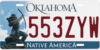 OK license plate 553ZYW