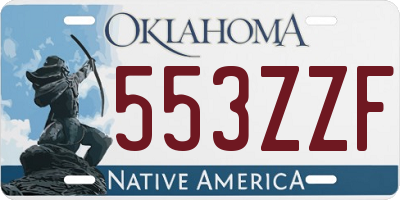 OK license plate 553ZZF