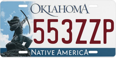 OK license plate 553ZZP