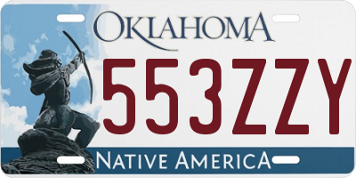 OK license plate 553ZZY