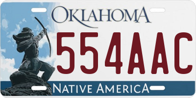 OK license plate 554AAC