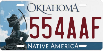 OK license plate 554AAF