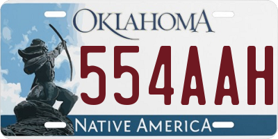 OK license plate 554AAH