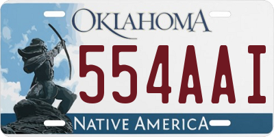 OK license plate 554AAI