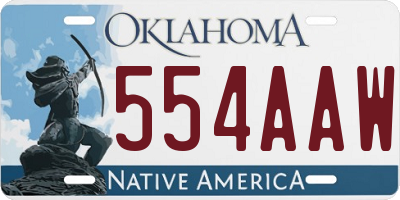 OK license plate 554AAW