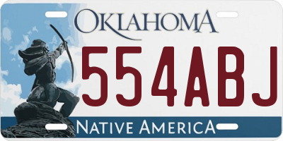 OK license plate 554ABJ