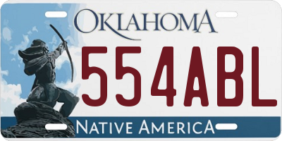 OK license plate 554ABL