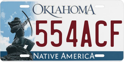 OK license plate 554ACF