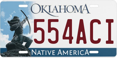 OK license plate 554ACI