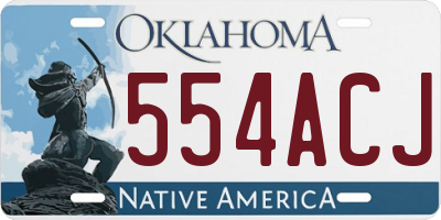 OK license plate 554ACJ