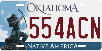 OK license plate 554ACN