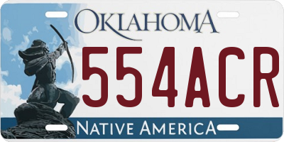 OK license plate 554ACR