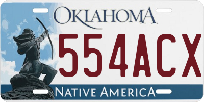 OK license plate 554ACX