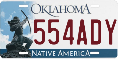 OK license plate 554ADY
