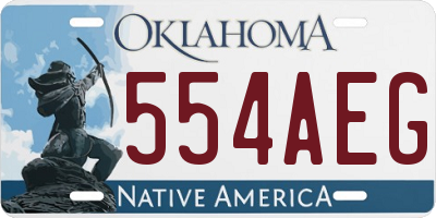 OK license plate 554AEG