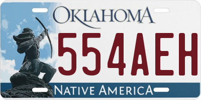 OK license plate 554AEH