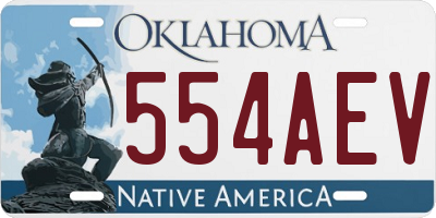 OK license plate 554AEV