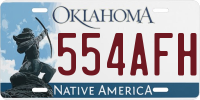 OK license plate 554AFH