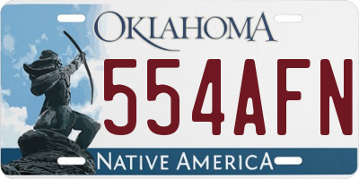 OK license plate 554AFN