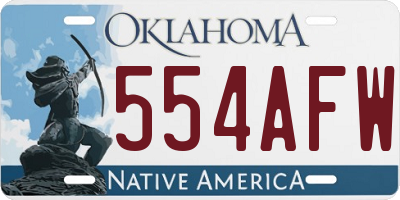 OK license plate 554AFW