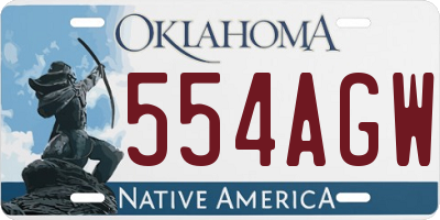 OK license plate 554AGW