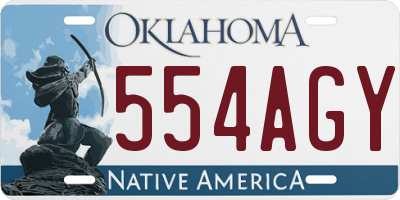 OK license plate 554AGY