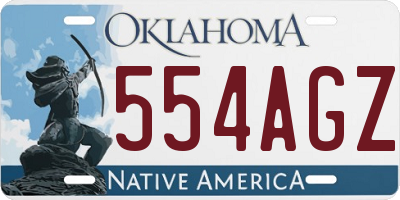 OK license plate 554AGZ