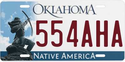 OK license plate 554AHA