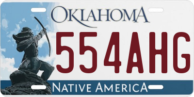 OK license plate 554AHG