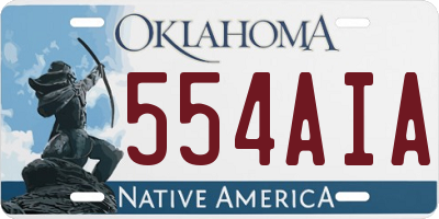 OK license plate 554AIA