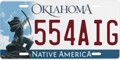 OK license plate 554AIG