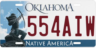 OK license plate 554AIW
