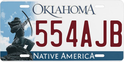 OK license plate 554AJB