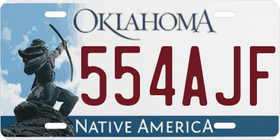 OK license plate 554AJF