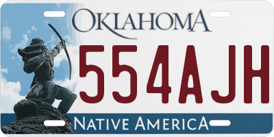 OK license plate 554AJH