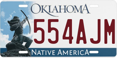 OK license plate 554AJM