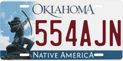 OK license plate 554AJN